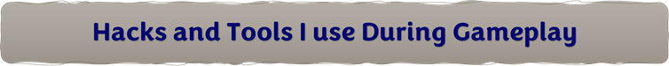 Tools used during gamplay